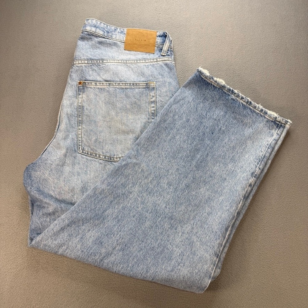 H&M Denim Baggy Curvy Fit High Waist Jeans Loose Fit 16 Light Blue Streetwear